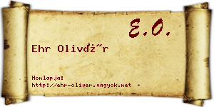 Ehr Olivér névjegykártya